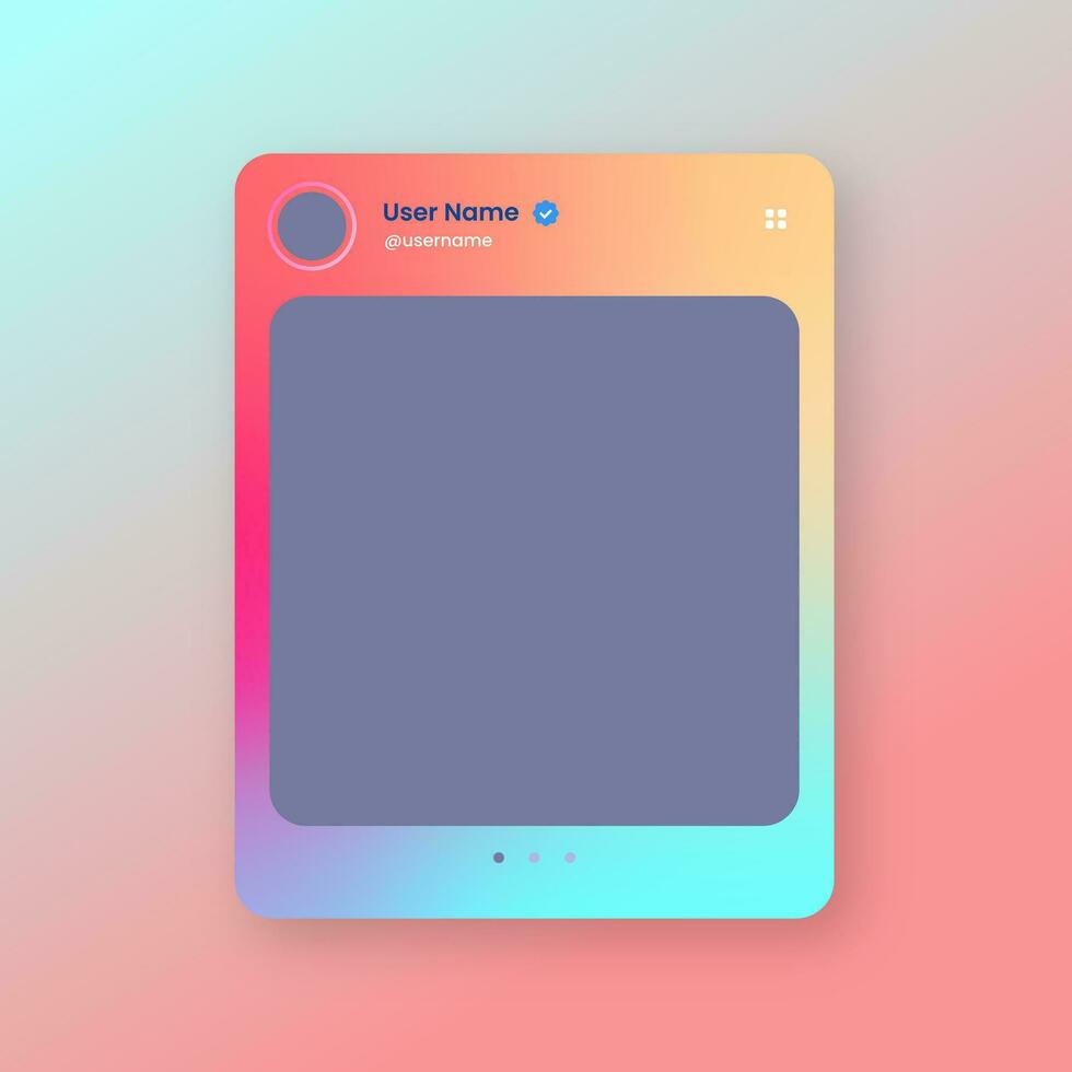 Social media frame isolated template. Colorful social media interface. vector