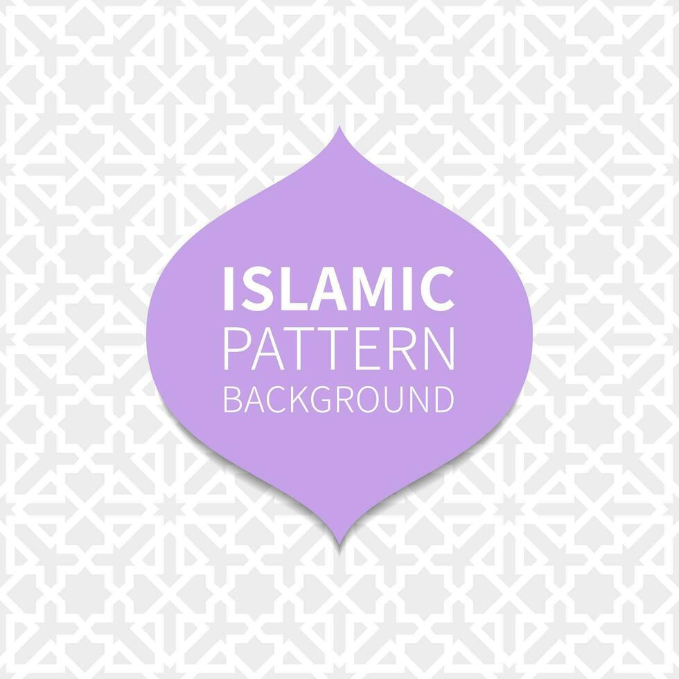Islamic geometric pattern. Eid Mubarak greeting background. Arabic decoration text template. Ramadan Kareem design colorful detail of mosaic. Vector flat illustration.
