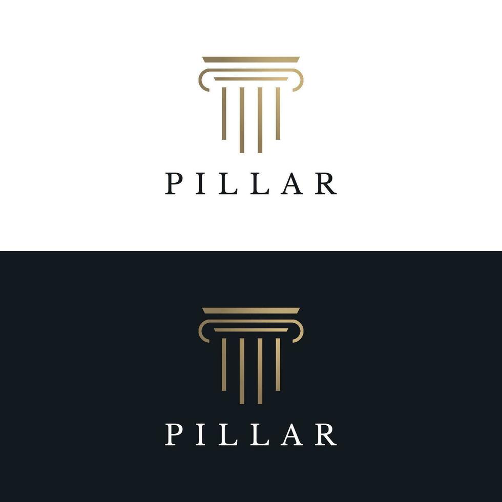 Abstract Logo design of luxury column antique building for attorney, law, university and museum. vector