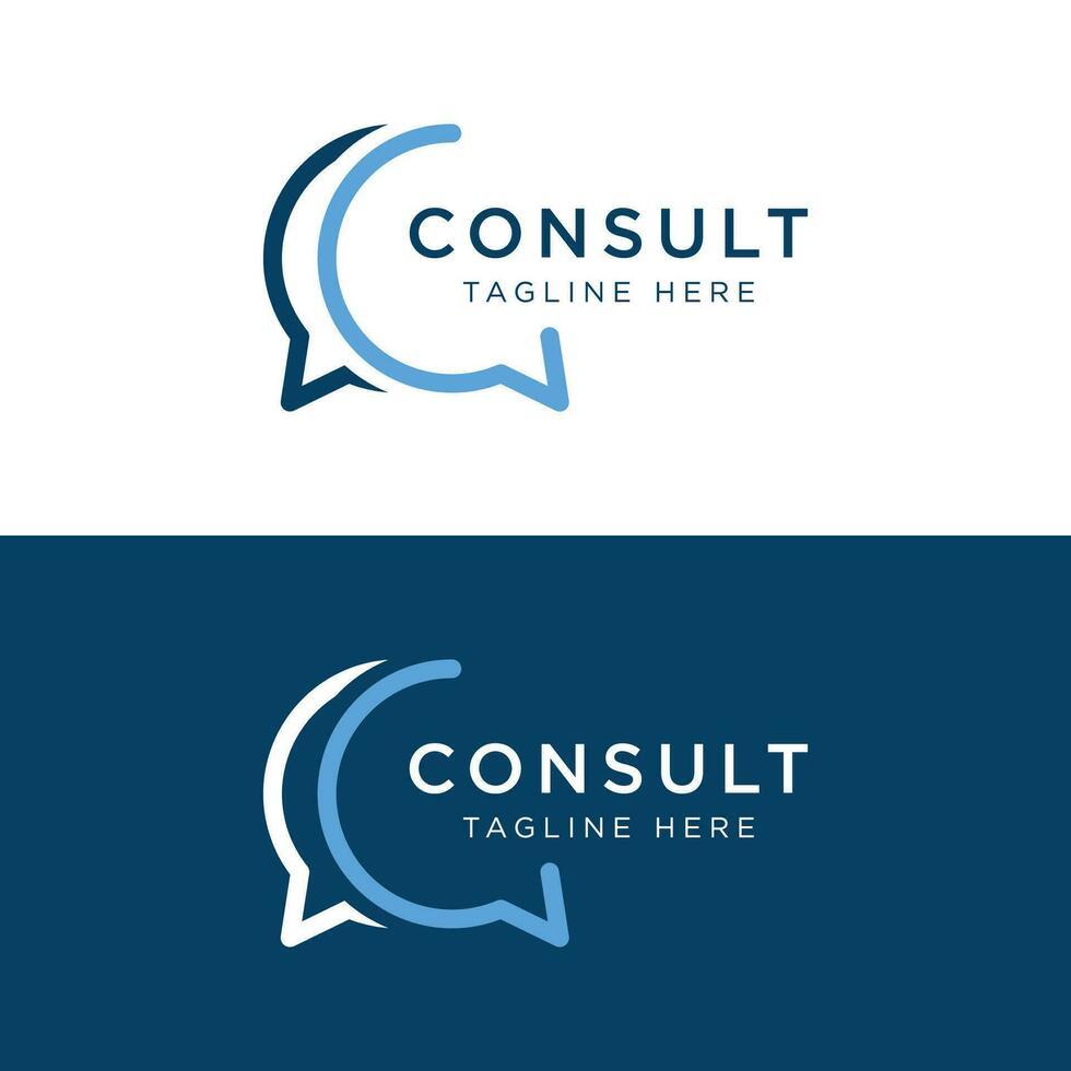 Consultation Logo design with bubble chat sign, unlimited consultation, consultation with people. vector
