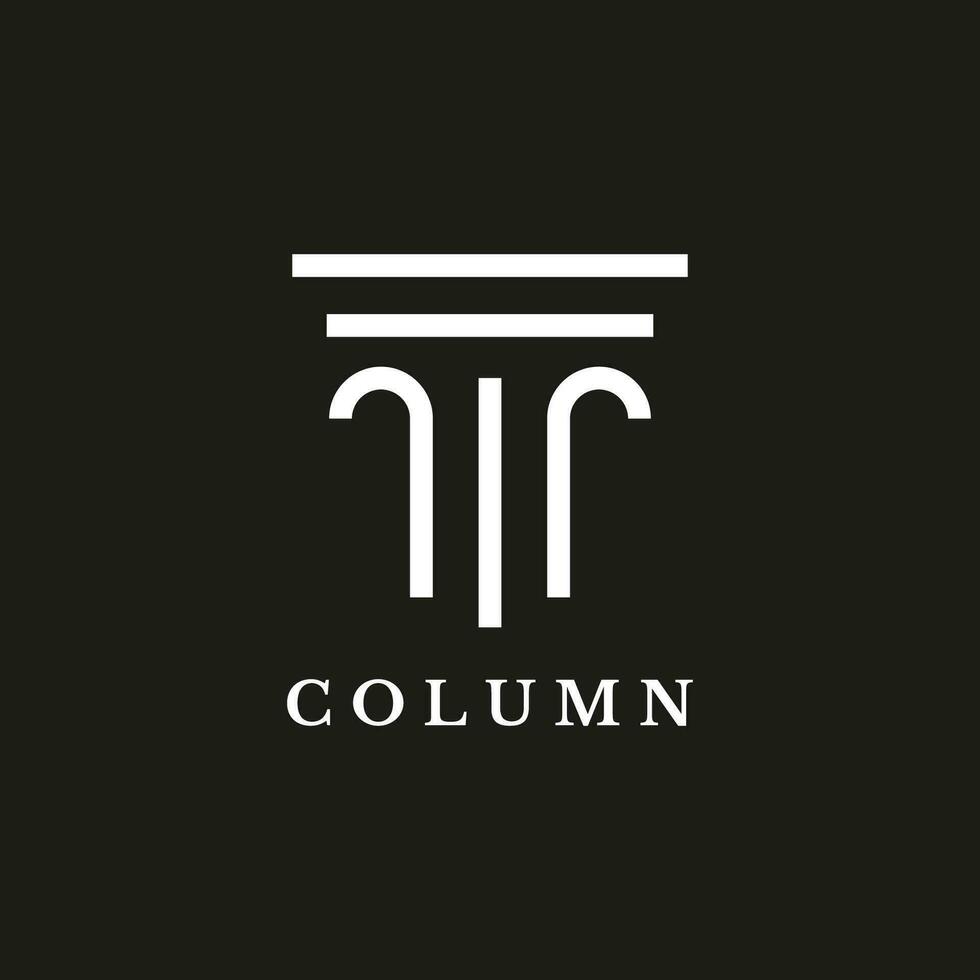 Abstract Logo design of luxury column antique building for attorney, law, university and museum. vector