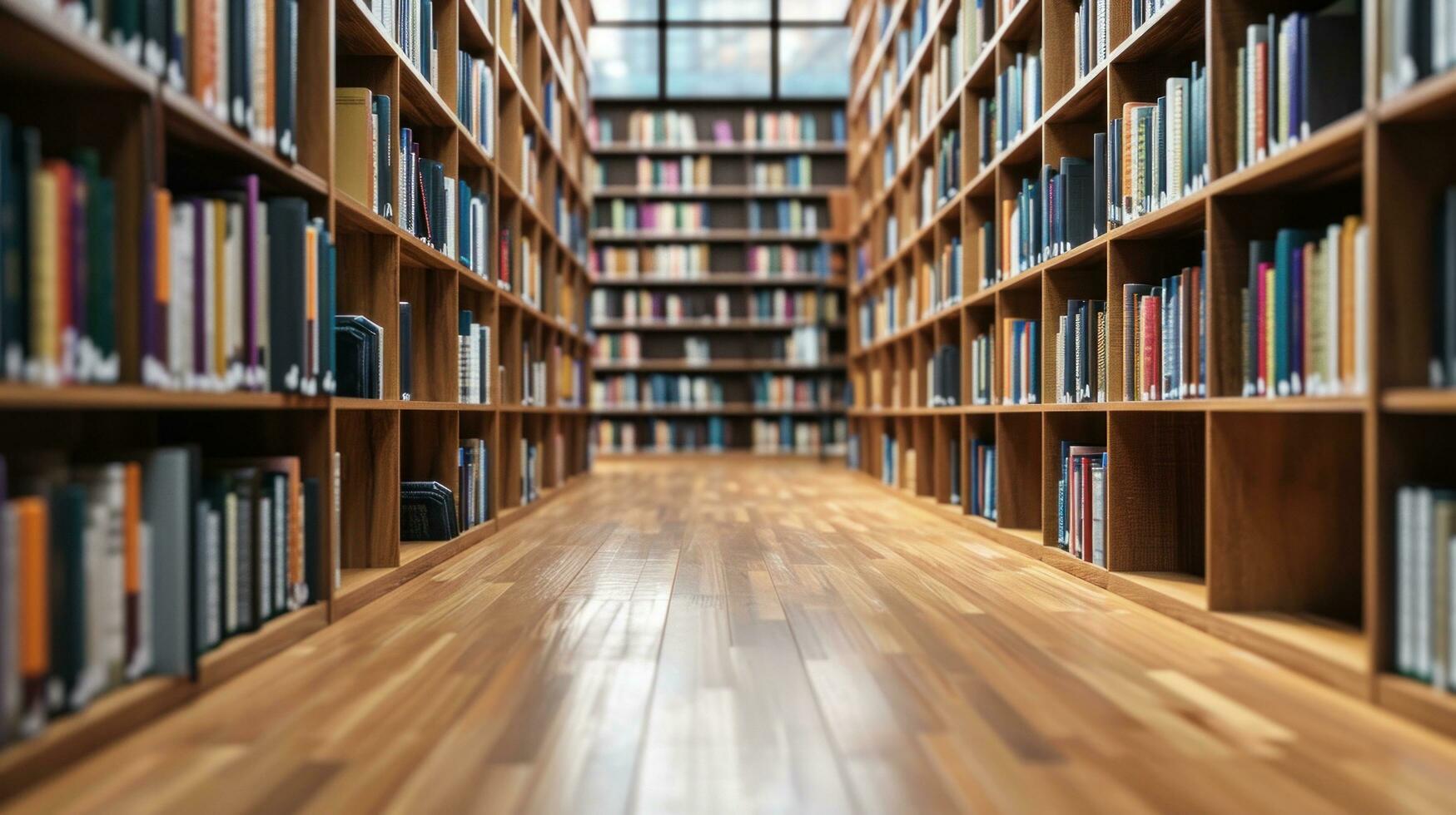 AI generated library advertisment background with copy space photo