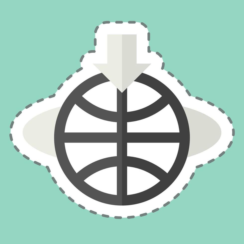 Sticker line cut Geostationary Orbit. related to Satellite symbol. simple design editable. simple illustration vector