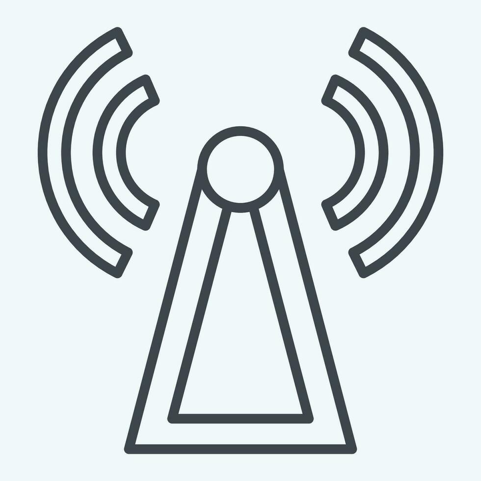 Icon Antenna Tower. related to Satellite symbol. line style. simple design editable. simple illustration vector