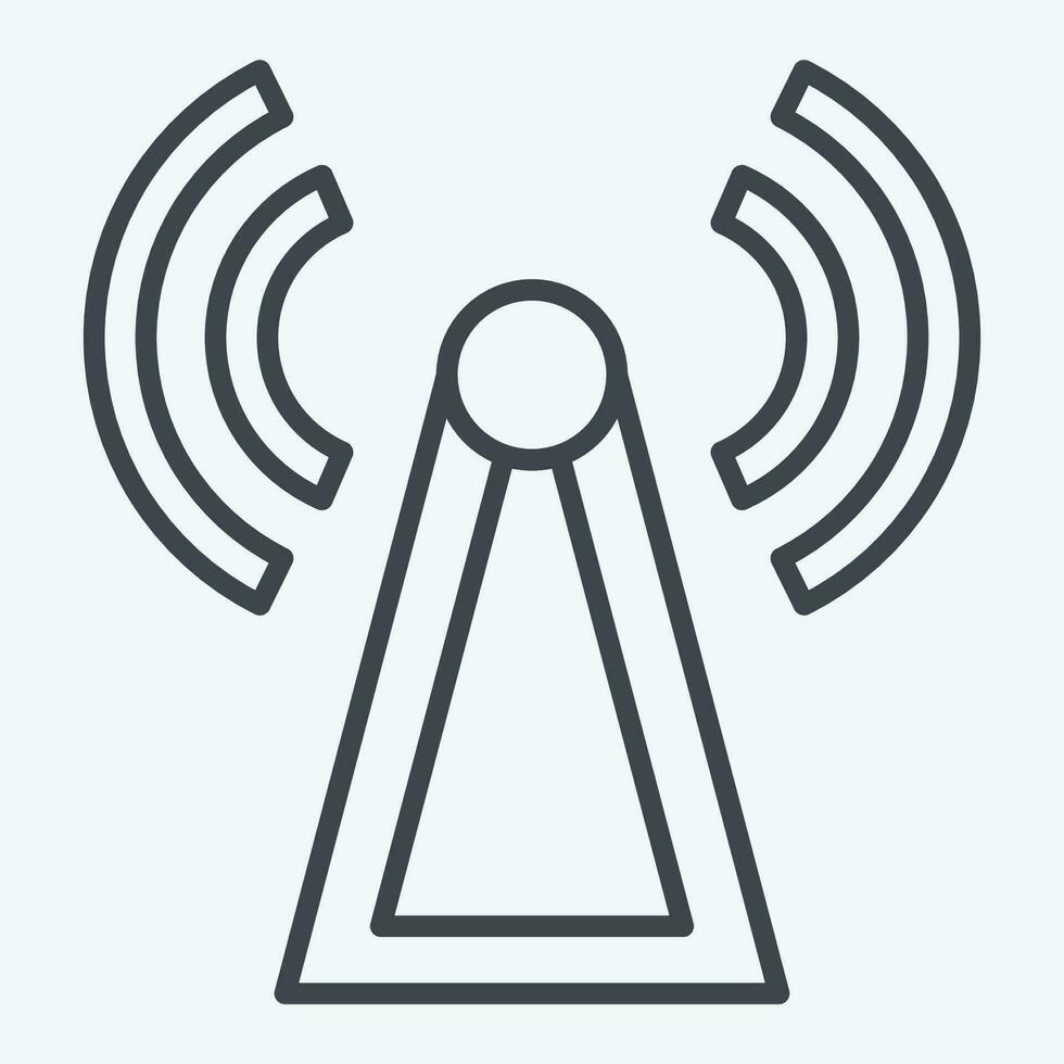 Icon Antenna Tower. related to Satellite symbol. line style. simple design editable. simple illustration vector