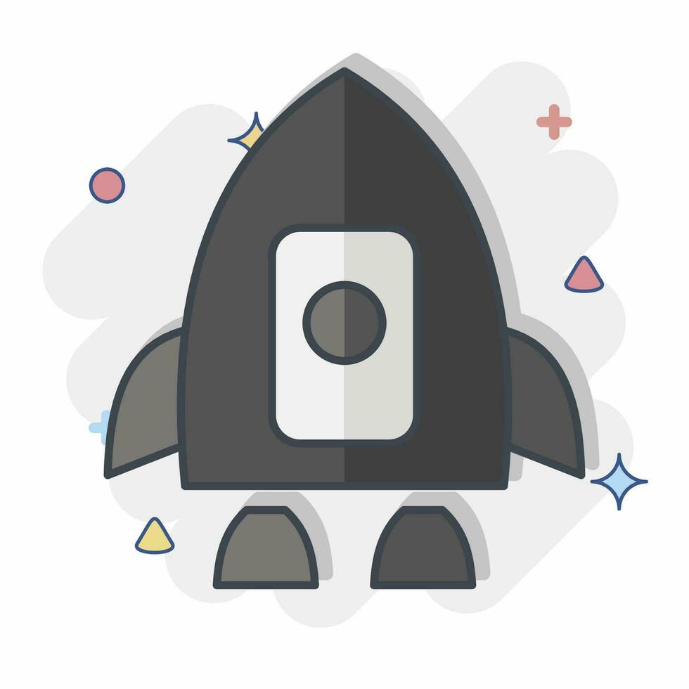 Icon Human Spacecraft. related to Satellite symbol. comic style. simple design editable. simple illustration vector