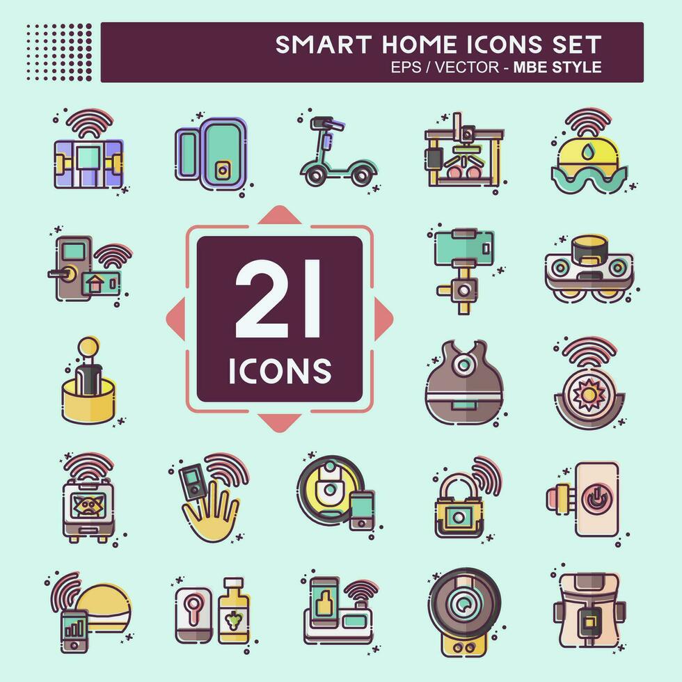 Icon Set Smart Home. related to Technology symbol. MBE style. simple design editable. simple illustration vector
