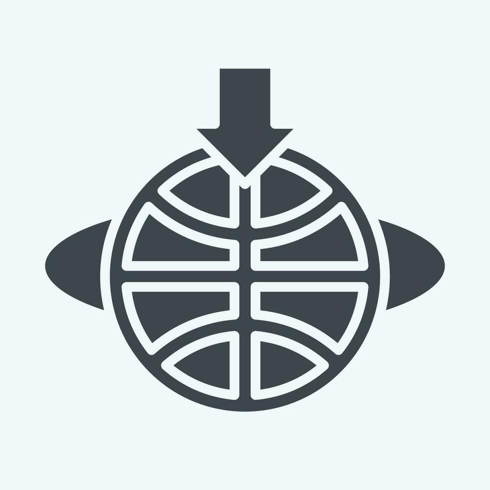 Icon Geostationary Orbit. related to Satellite symbol. glyph style. simple design editable. simple illustration vector