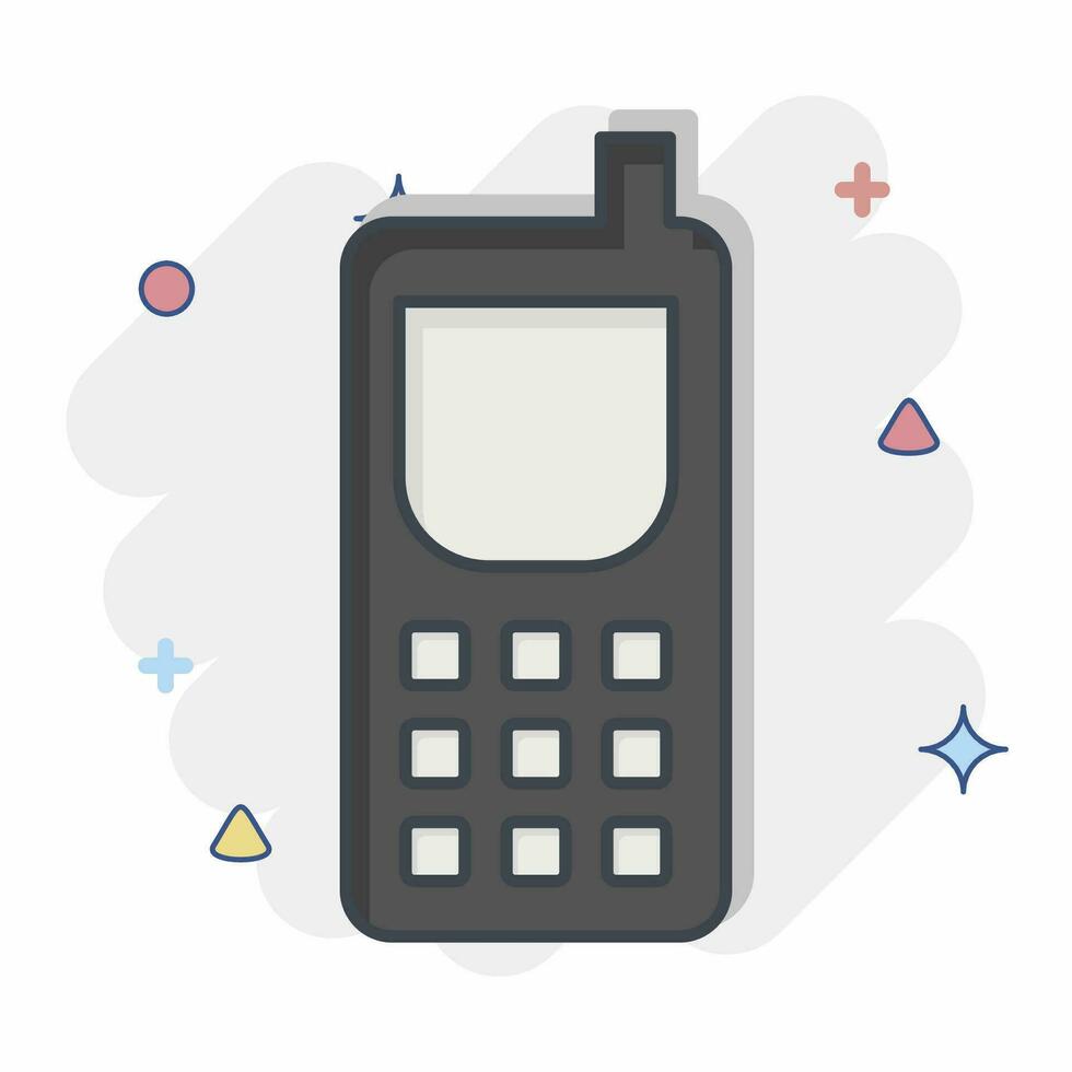 Icon Satellite Phone. related to Satellite symbol. comic style. simple design editable. simple illustration vector
