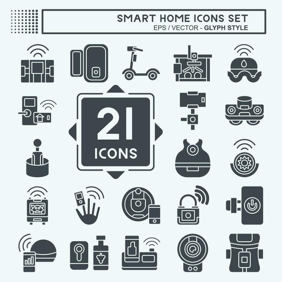 Icon Set Smart Home. related to Technology symbol. glyph style. simple design editable. simple illustration vector