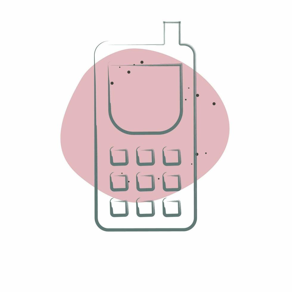 Icon Satellite Phone. related to Satellite symbol. Color Spot Style. simple design editable. simple illustration vector