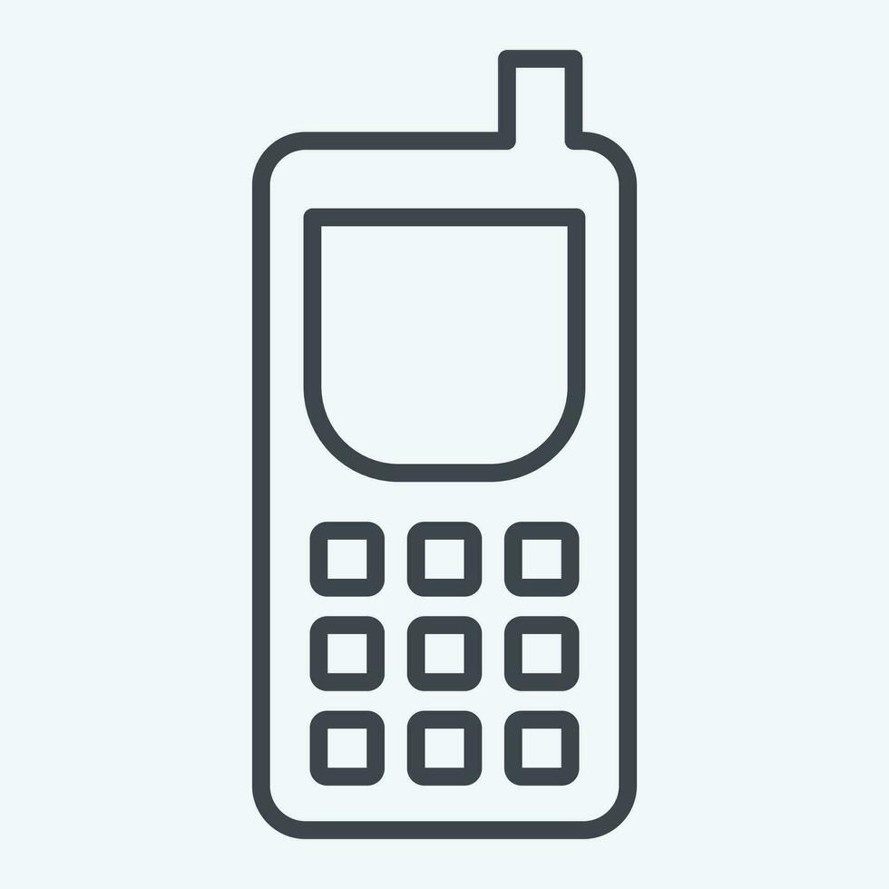Icon Satellite Phone. related to Satellite symbol. line style. simple design editable. simple illustration vector