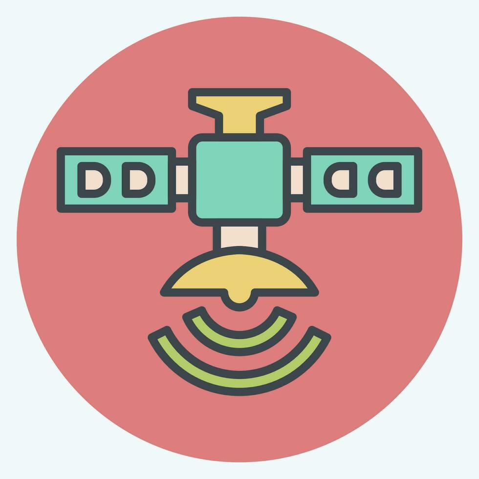 Icon Artificial Satellite. related to Satellite symbol. color mate style. simple design editable. simple illustration vector