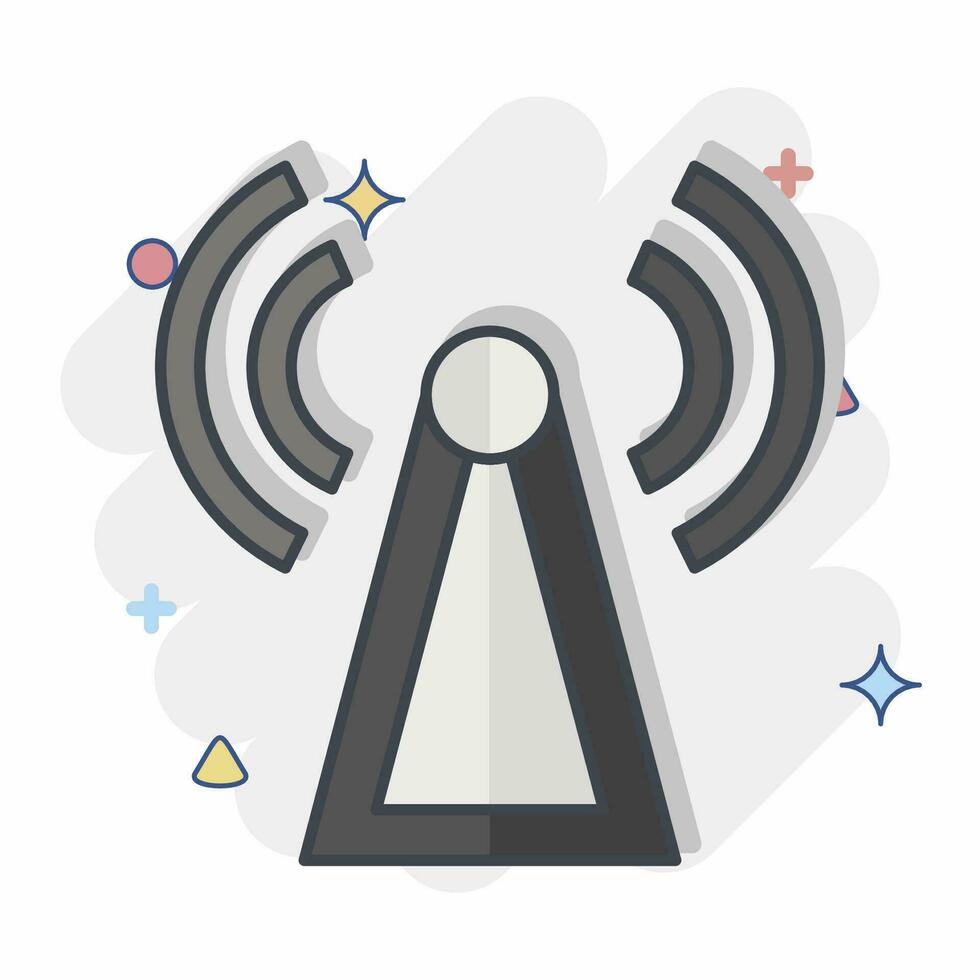 Icon Antenna Tower. related to Satellite symbol. comic style. simple design editable. simple illustration vector