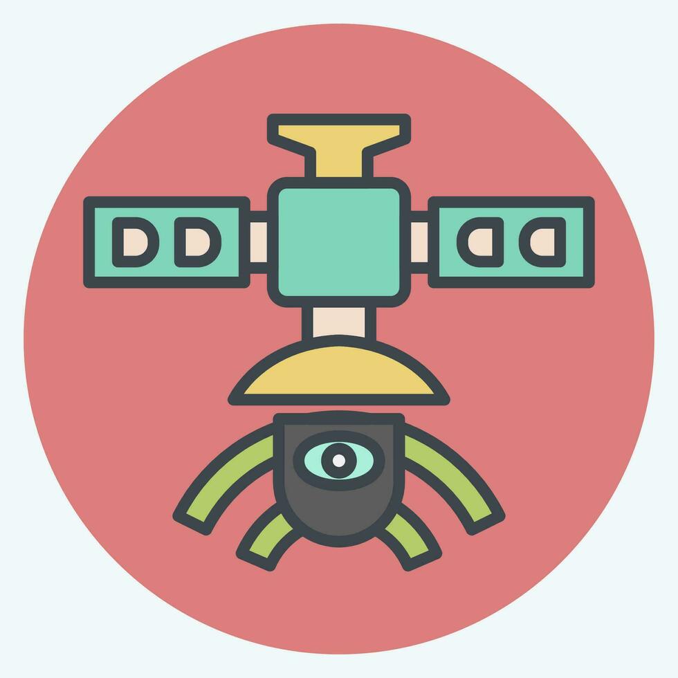 Icon Observation Satellite. related to Satellite symbol. color mate style. simple design editable. simple illustration vector
