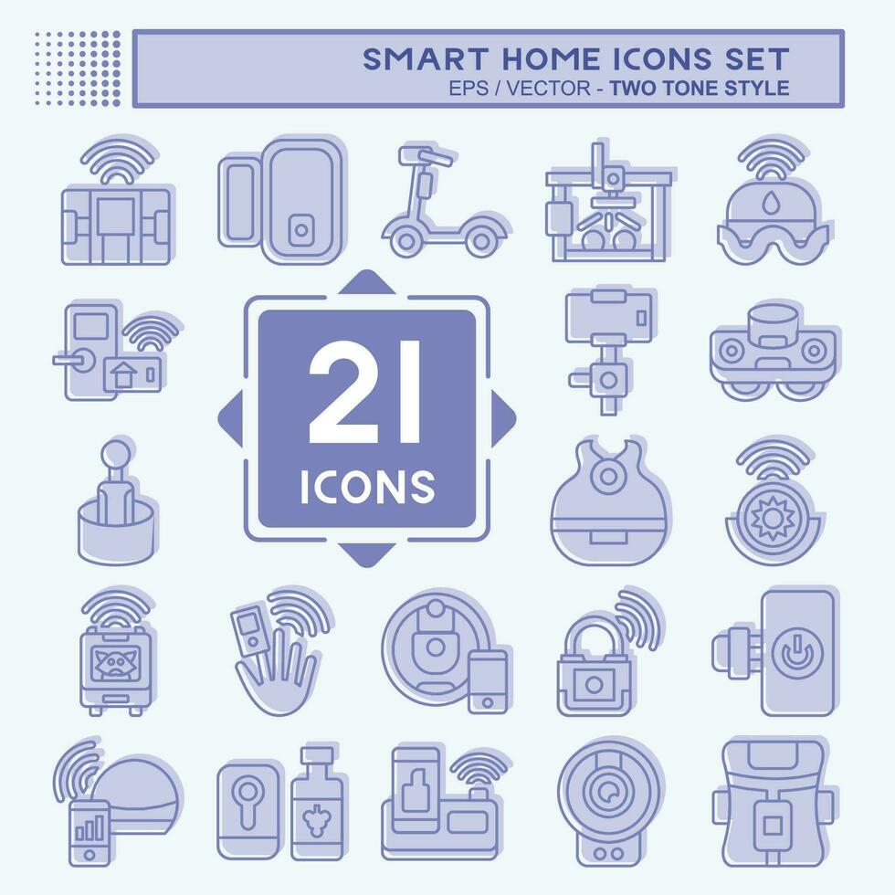 Icon Set Smart Home. related to Technology symbol. two tone style. simple design editable. simple illustration vector