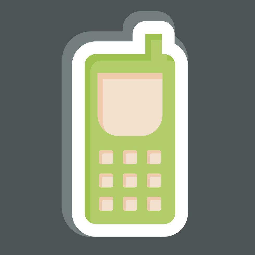 Sticker Satellite Phone. related to Satellite symbol. simple design editable. simple illustration vector
