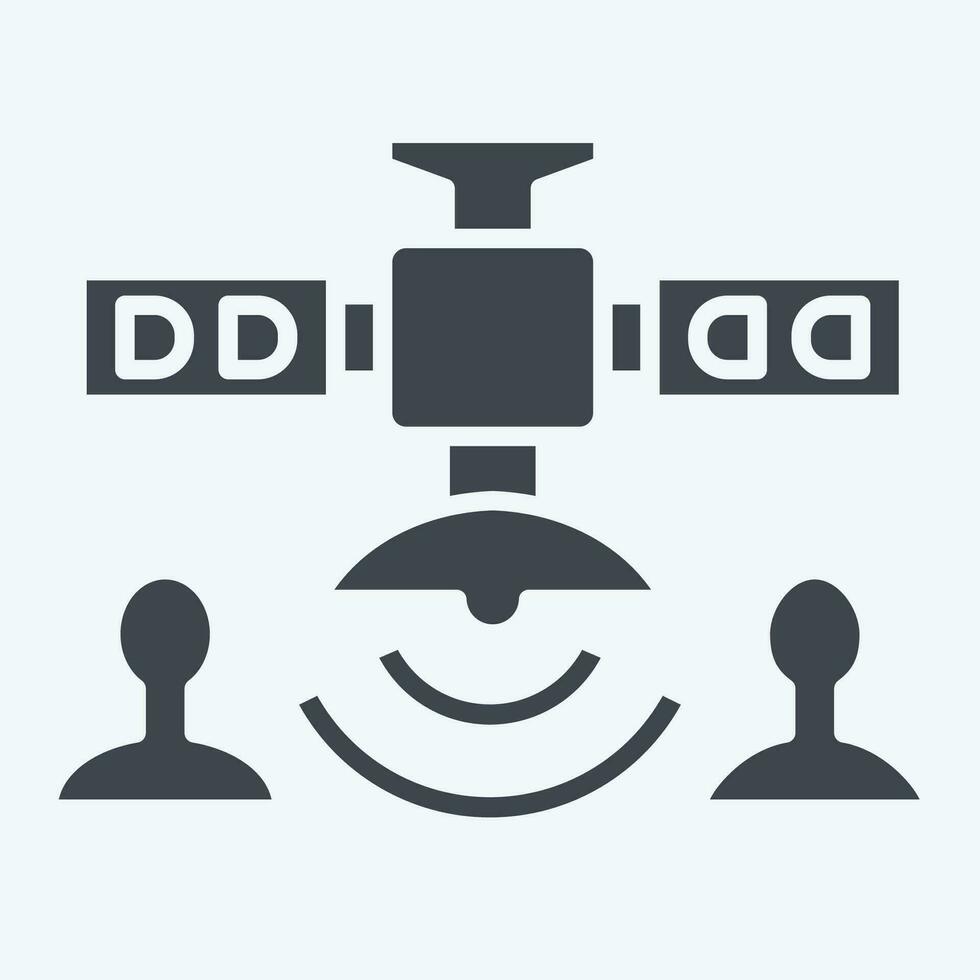 Icon Communications Satellite. related to Satellite symbol. glyph style. simple design editable. simple illustration vector