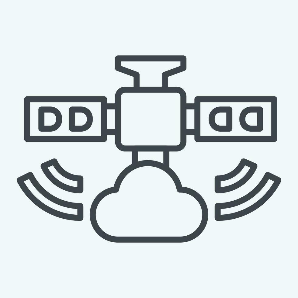 Icon Weather Satellite. related to Satellite symbol. line style. simple design editable. simple illustration vector