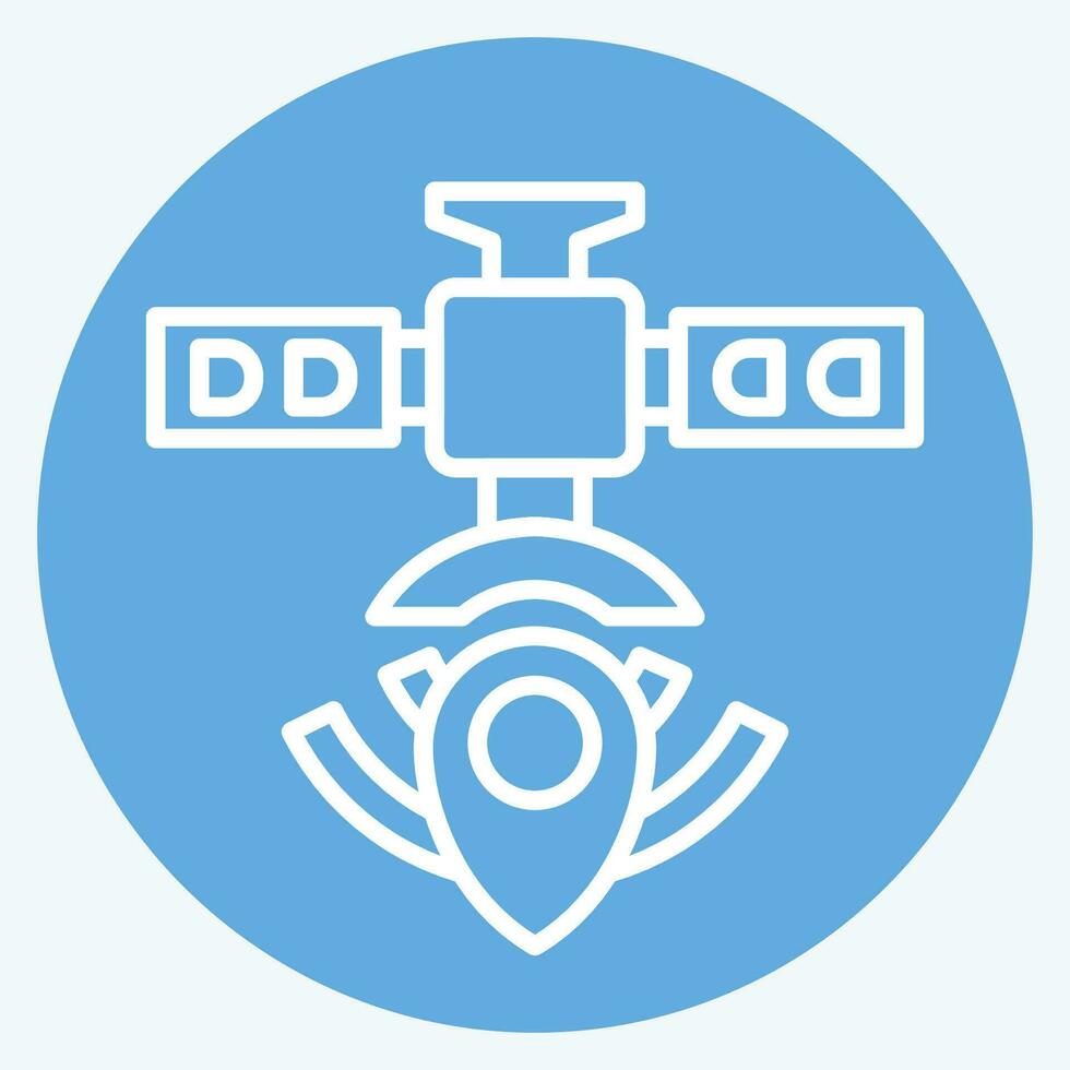 Icon Satellite Navigation. related to Satellite symbol. blue eyes style. simple design editable. simple illustration vector