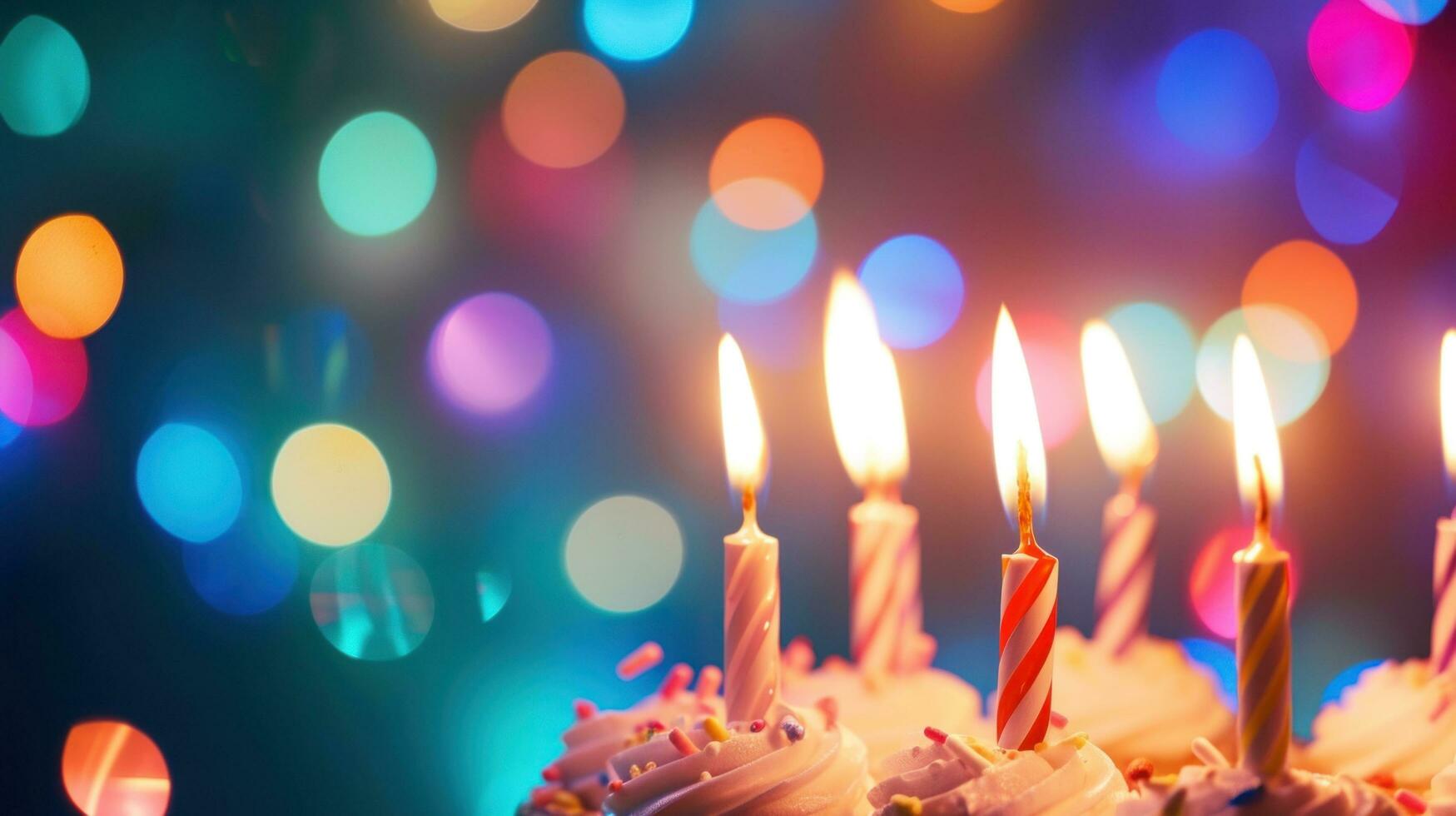 AI generated magic birthday background with copy space photo