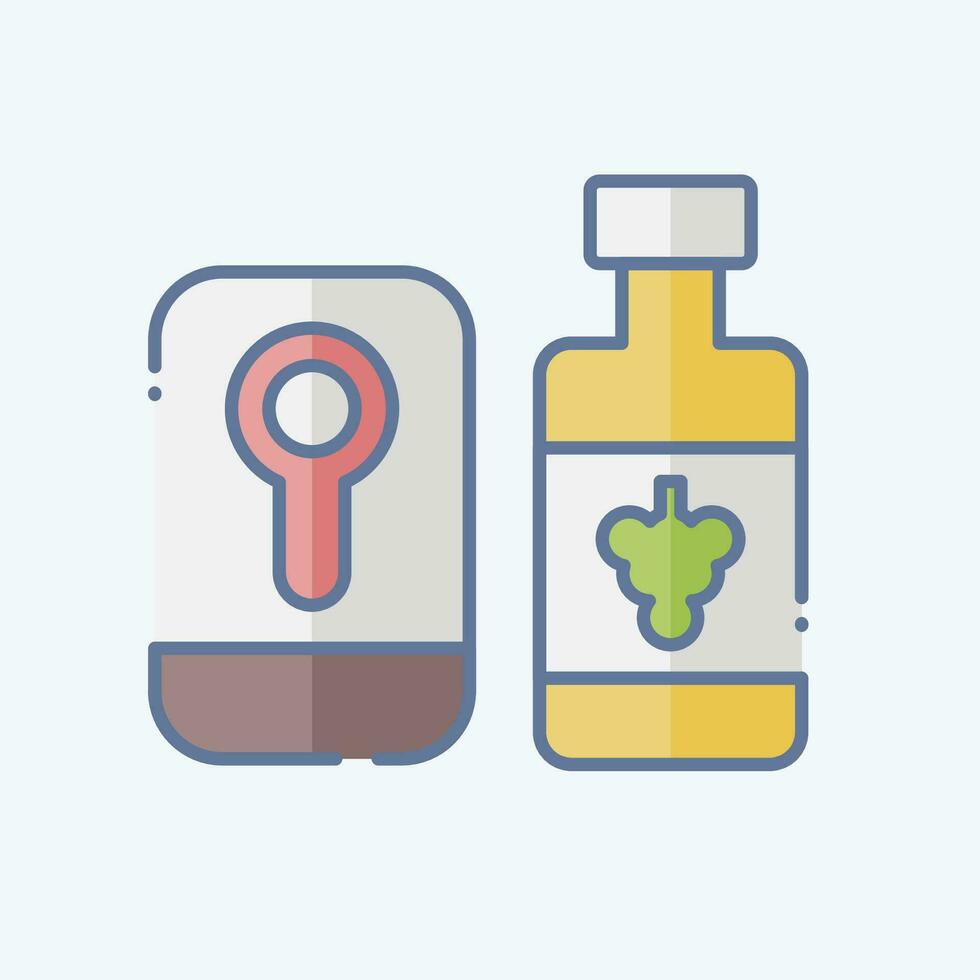 Icon Wine Bottle Opener. related to Smart Home symbol. doodle style. simple design editable. simple illustration vector