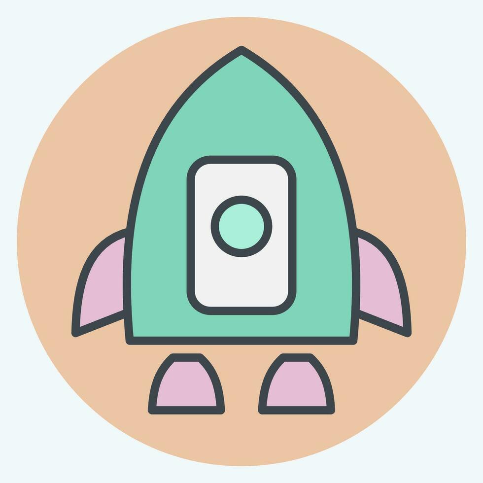 Icon Human Spacecraft. related to Satellite symbol. color mate style. simple design editable. simple illustration vector