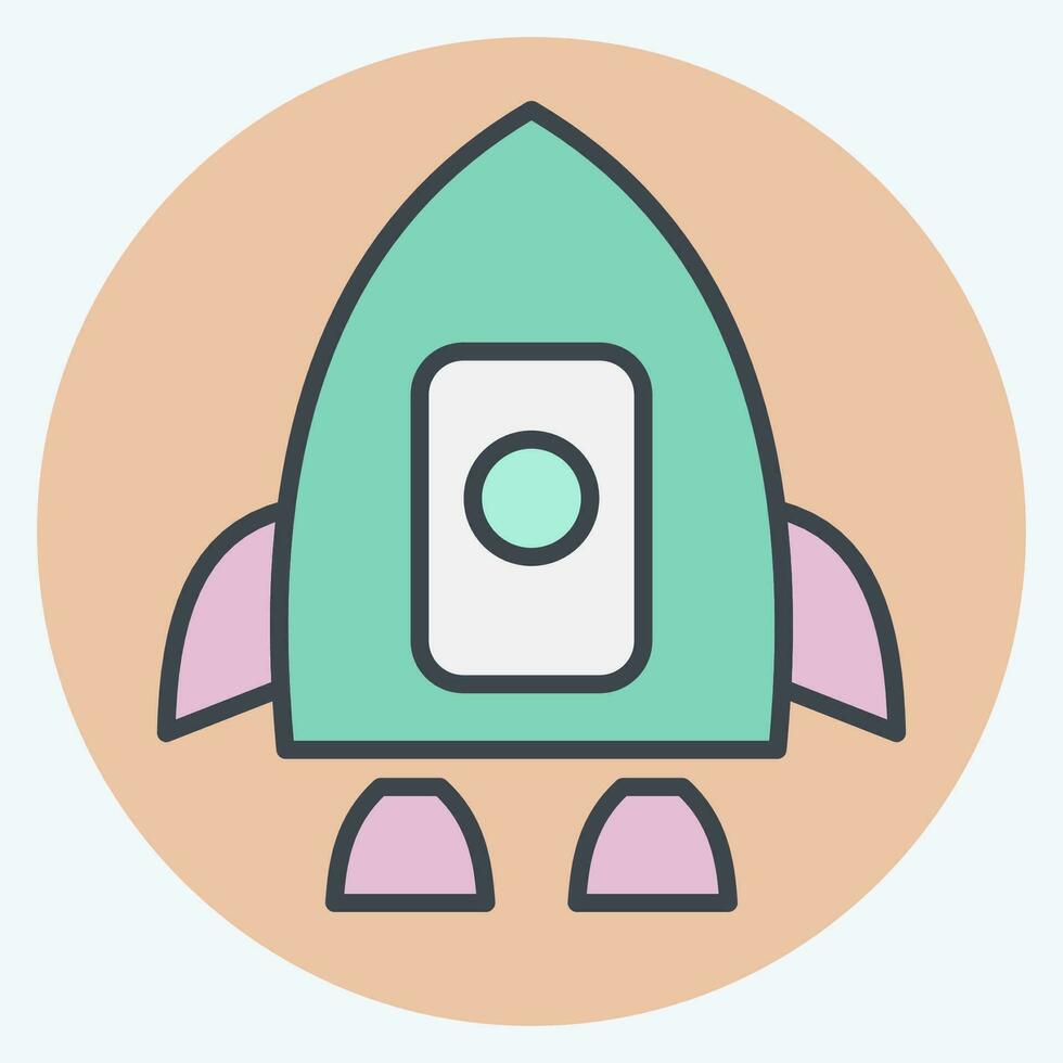 icono humano astronave. relacionado a satélite símbolo. color compañero estilo. sencillo diseño editable. sencillo ilustración vector