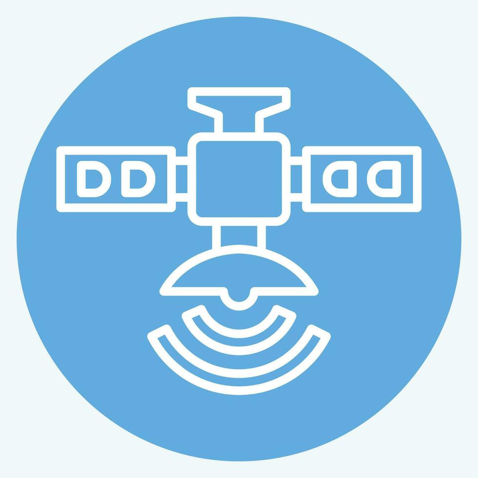 Icon Artificial Satellite. related to Satellite symbol. blue eyes style. simple design editable. simple illustration vector
