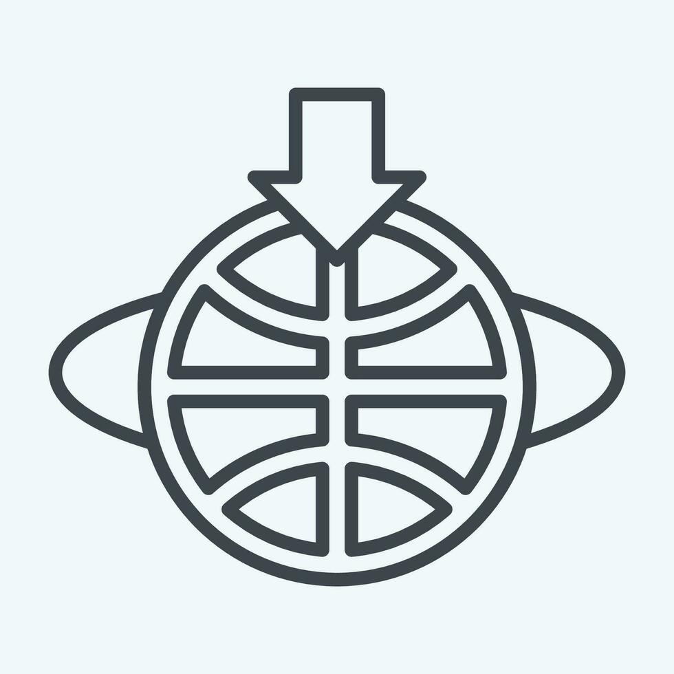 Icon Geostationary Orbit. related to Satellite symbol. line style. simple design editable. simple illustration vector