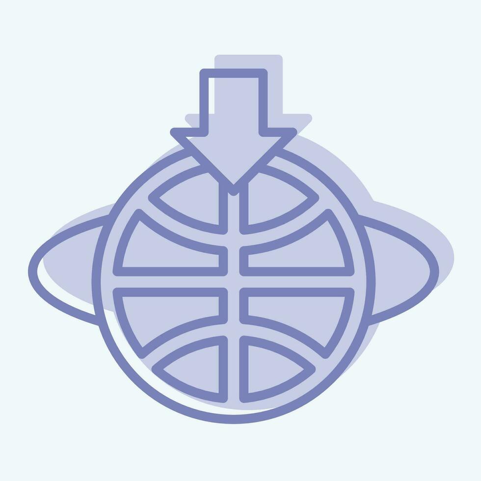 Icon Geostationary Orbit. related to Satellite symbol. two tone style. simple design editable. simple illustration vector