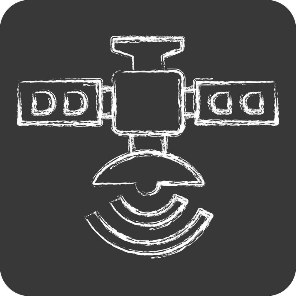 Icon Artificial Satellite. related to Satellite symbol. chalk Style. simple design editable. simple illustration vector