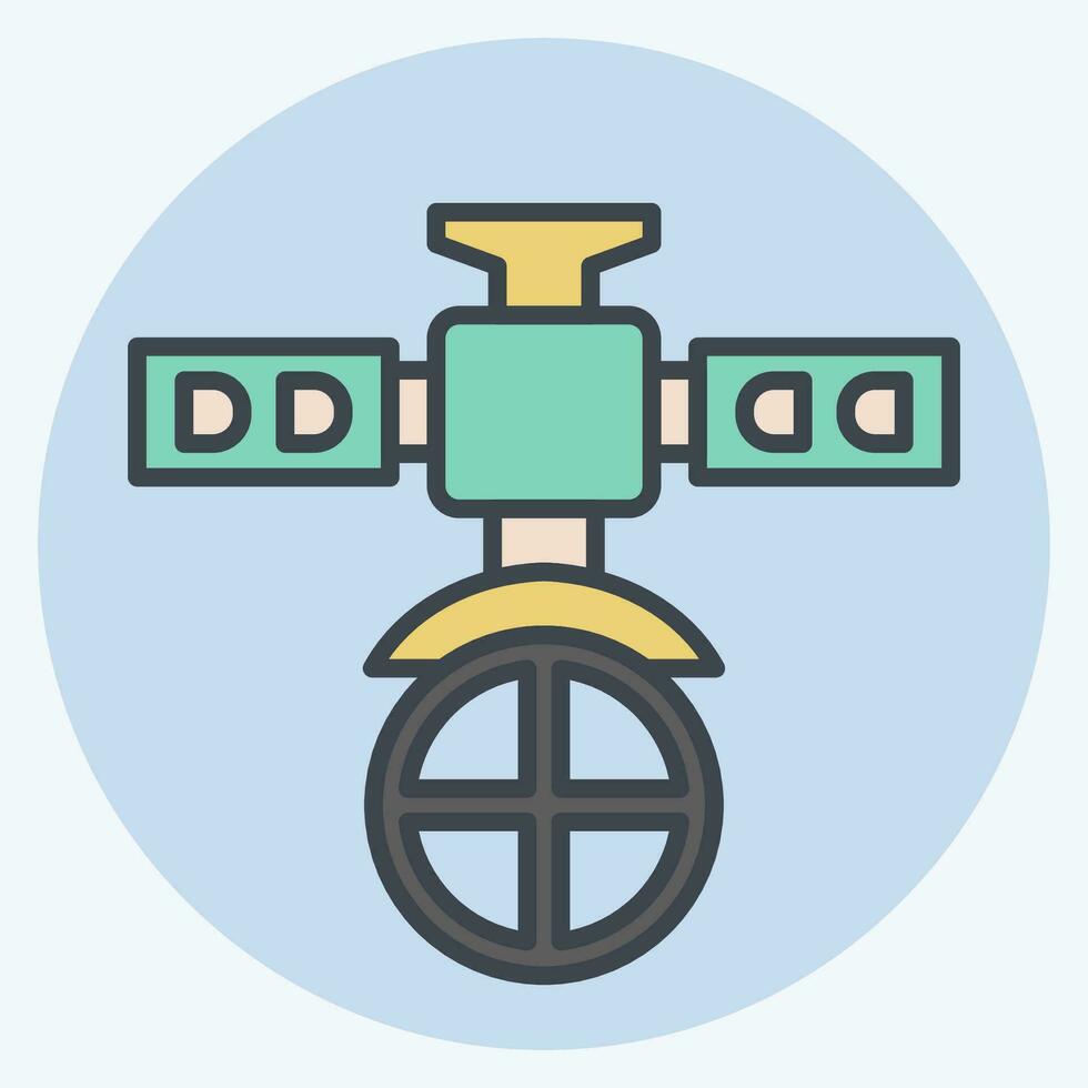 Icon Military Satellite. related to Satellite symbol. color mate style. simple design editable. simple illustration vector