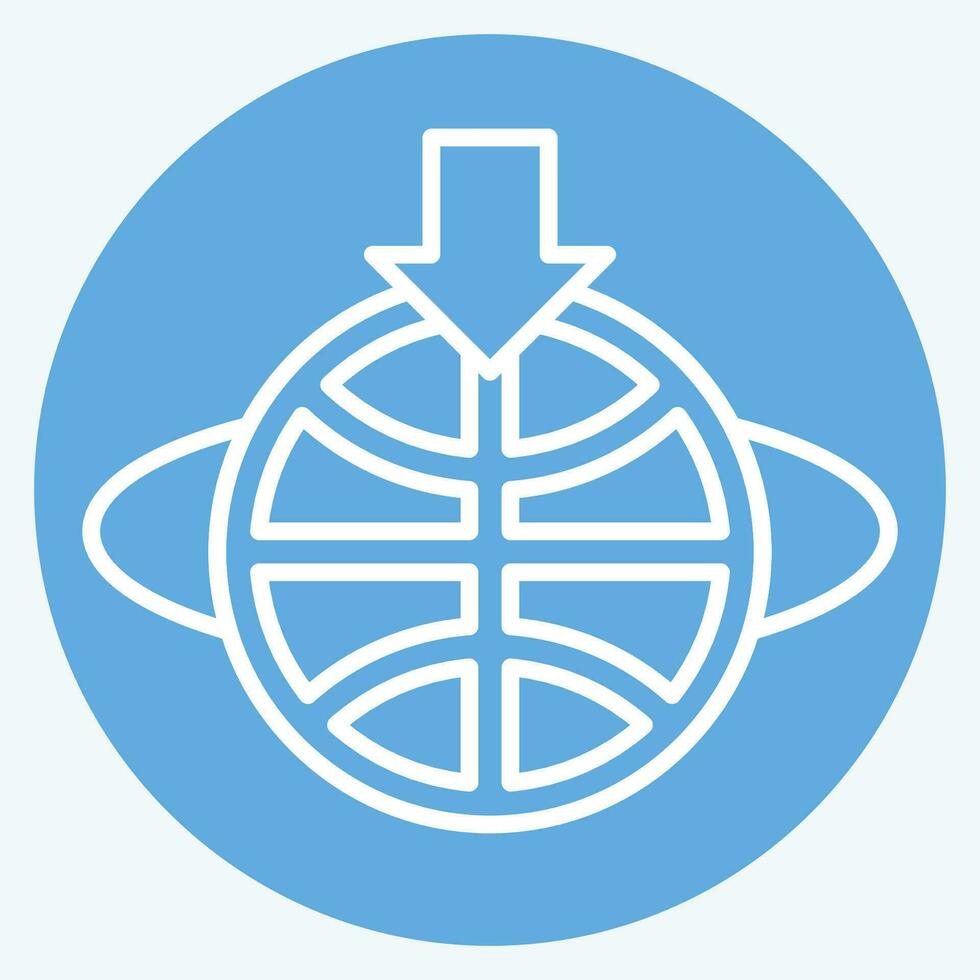 Icon Geostationary Orbit. related to Satellite symbol. blue eyes style. simple design editable. simple illustration vector