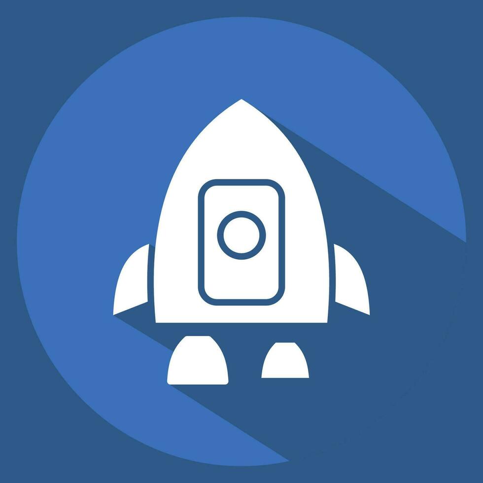 Icon Human Spacecraft. related to Satellite symbol. long shadow style. simple design editable. simple illustration vector