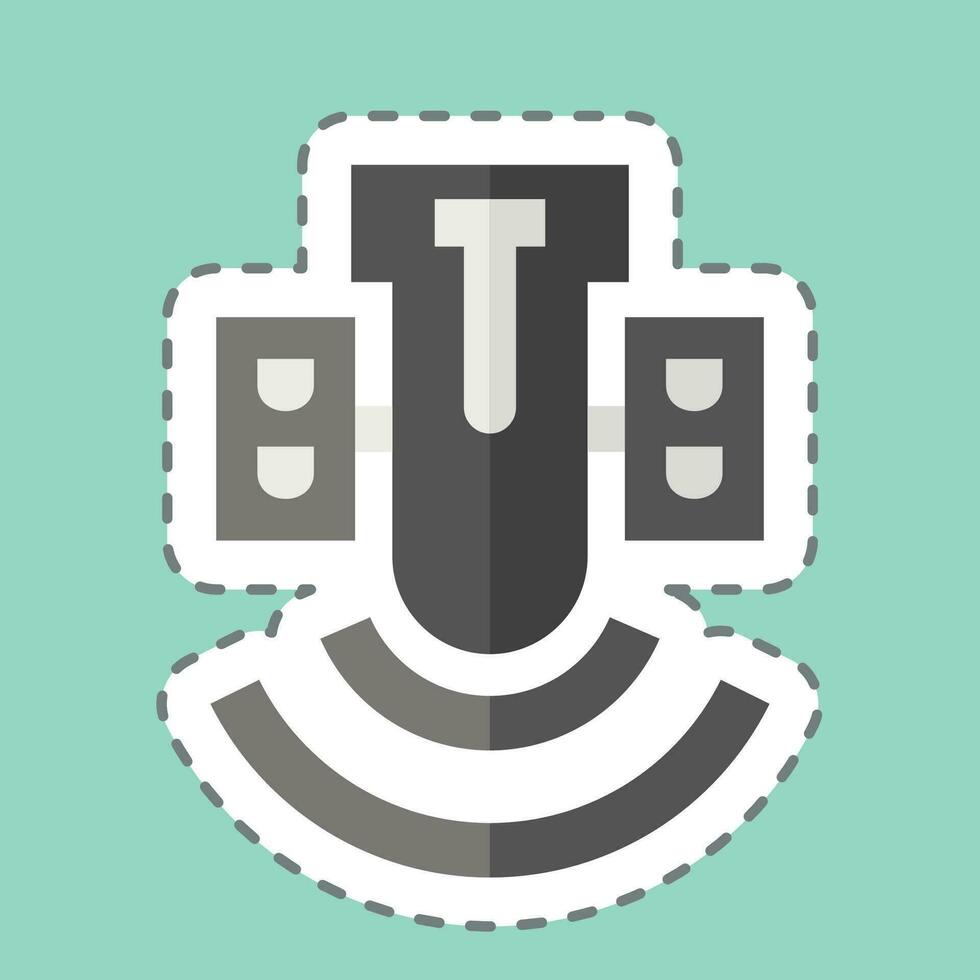 Sticker line cut Space Telescope. related to Satellite symbol. simple design editable. simple illustration vector