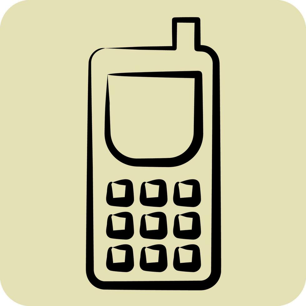 Icon Satellite Phone. related to Satellite symbol. hand drawn style. simple design editable. simple illustration vector