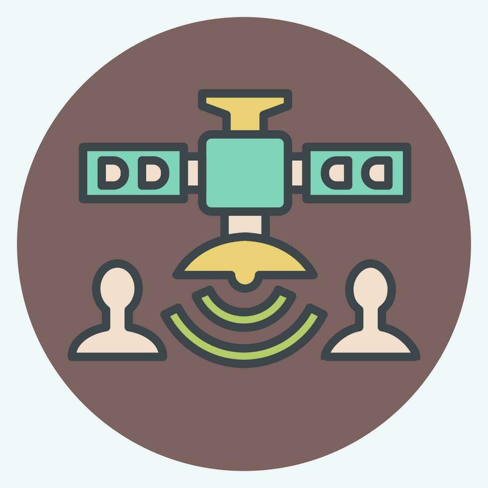 Icon Communications Satellite. related to Satellite symbol. color mate style. simple design editable. simple illustration vector