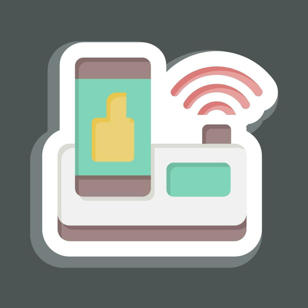 Sticker Wireless Charger. related to Smart Home symbol. simple design editable. simple illustration vector