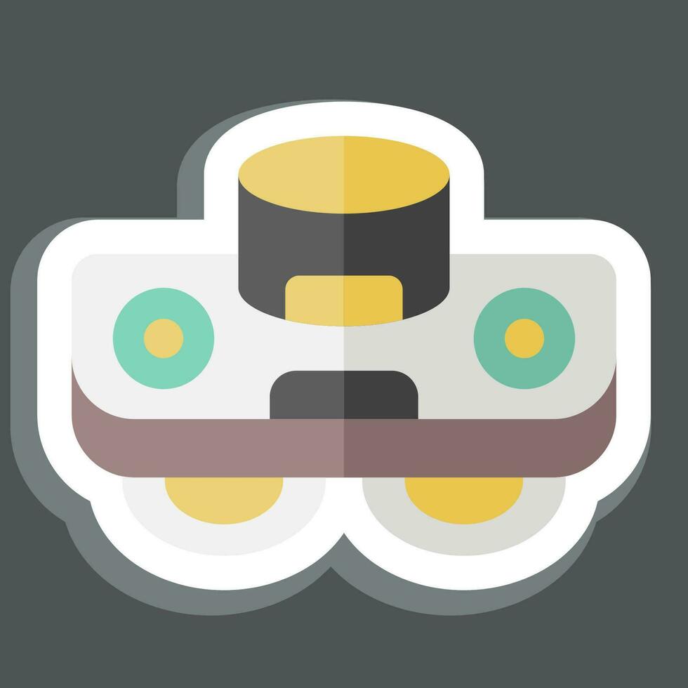 Sticker Glass Robot. related to Smart Home symbol. simple design editable. simple illustration vector