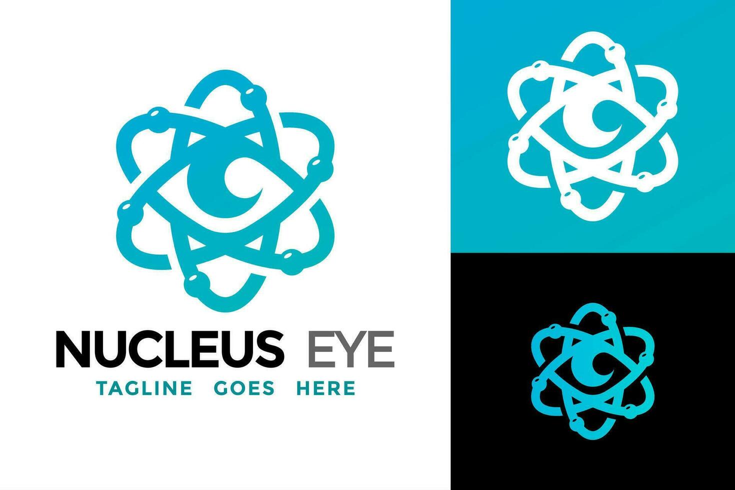 Eye Atom Star Logo Design Vector Template