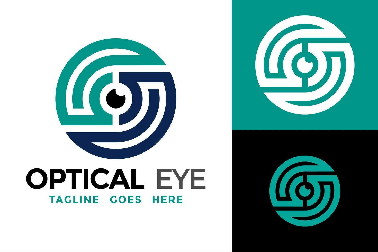 Optical Eye Logo design vector symbol icon illustration