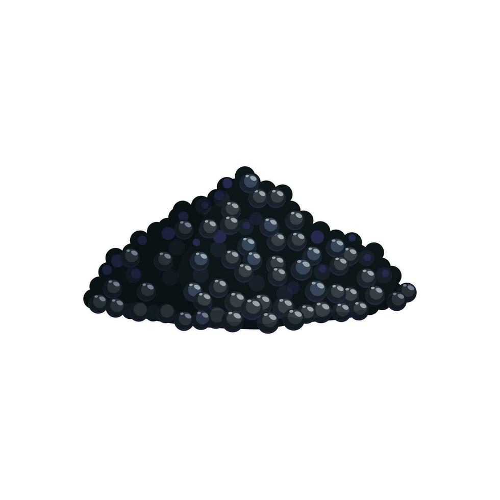 Black caviar, cartoon seafood gourmet delicatessen vector