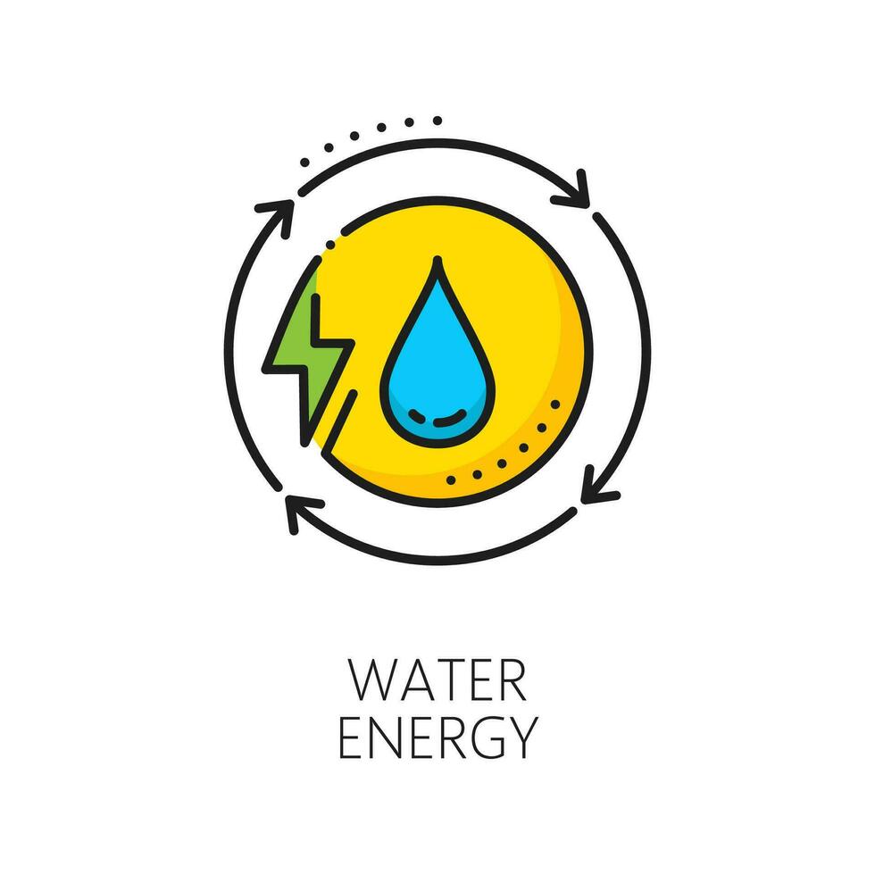 Green energy, clean water power thin line icon vector