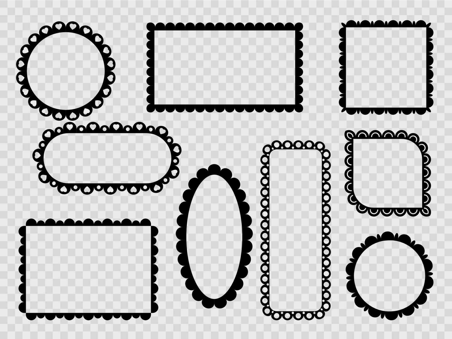 Scallop edge lace frames and borders frill ribbons 36599871 Vector Art