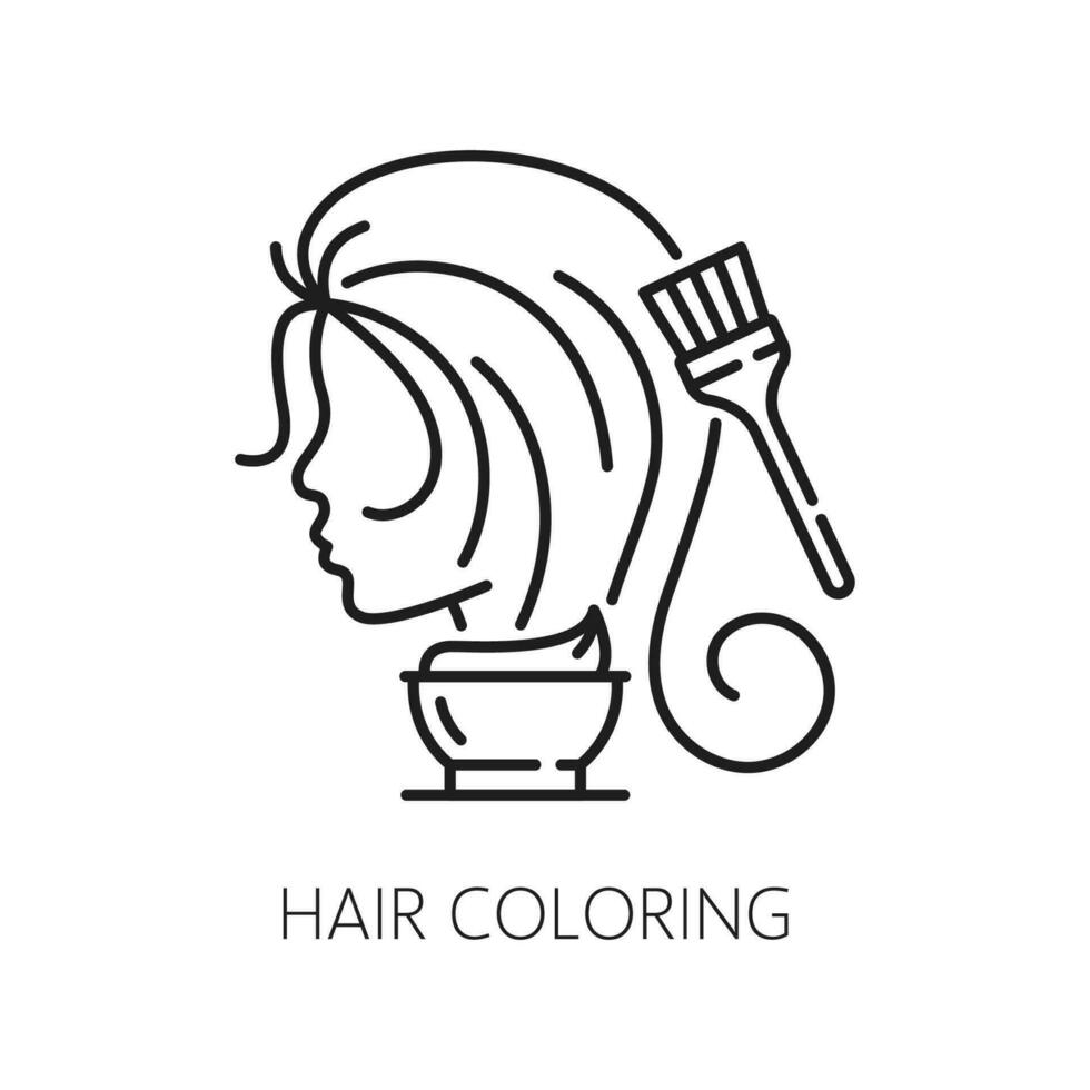pelo colorante, cuidado y tratamiento línea icono vector