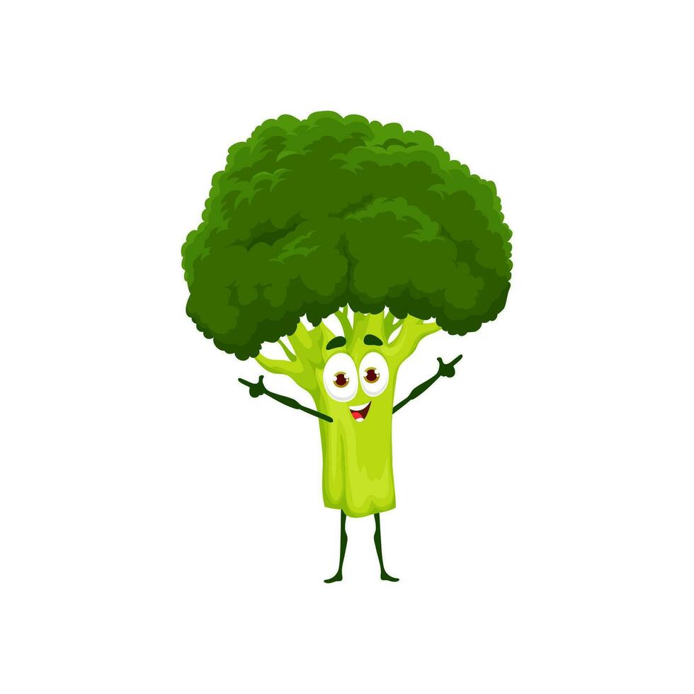 Broccoli cartoon keto diet food vector character
