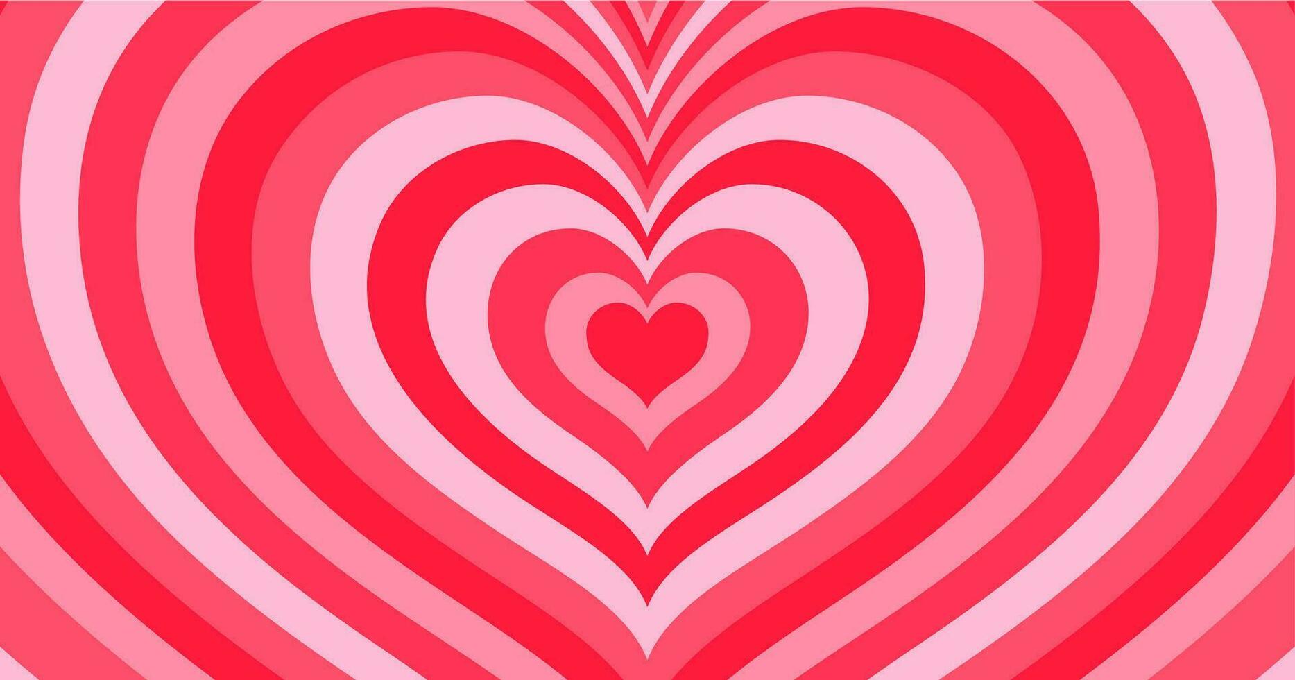 Love heart tunnel, romantic vector background