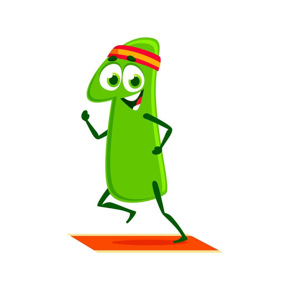Cartoon funny number one 1 sportsman character vector