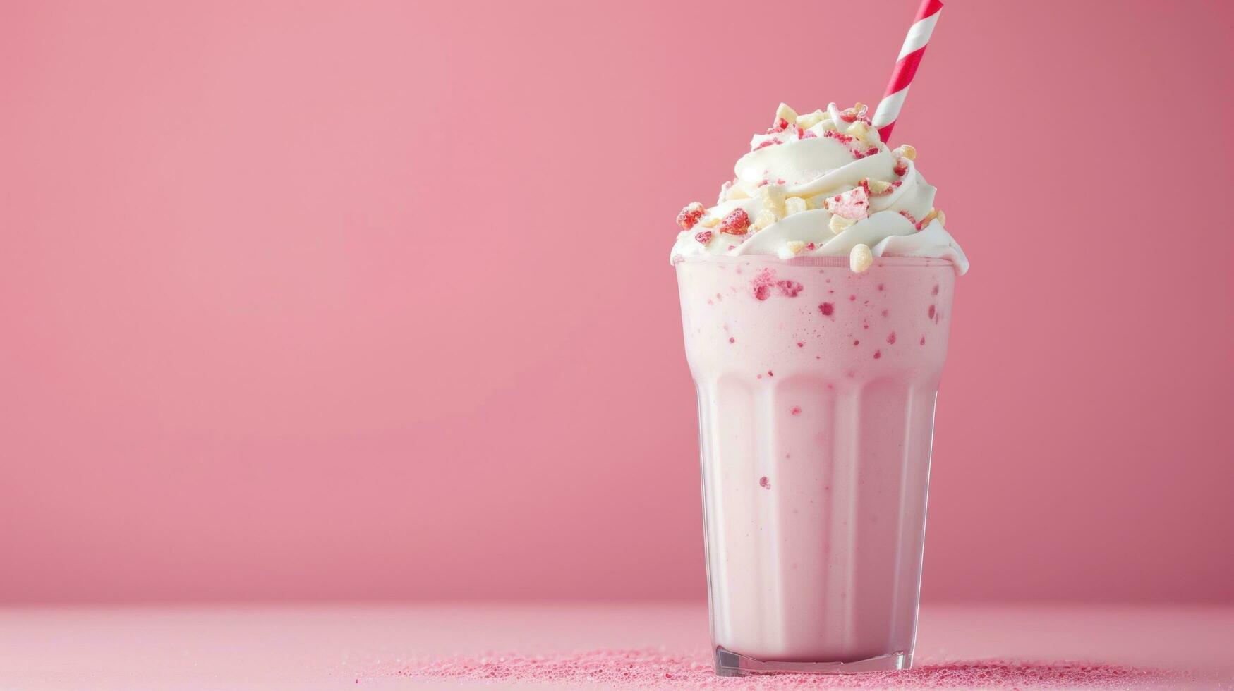 AI generated Milk shake advertisment background with copy space photo